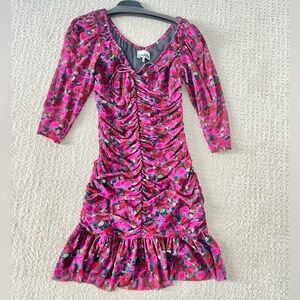 GANNI - beautiful ruched dress - size 36/small